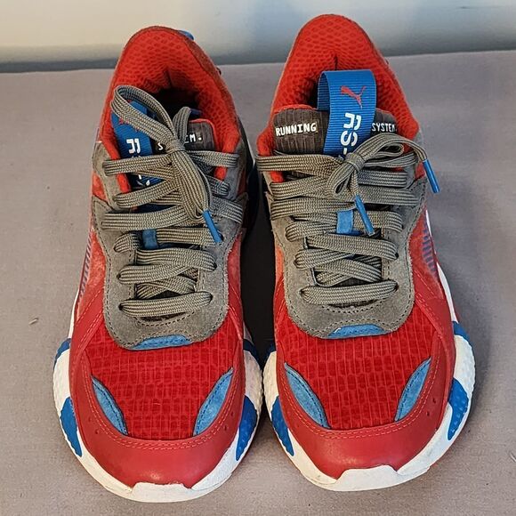PUMA RS-X Running System Sneakers Athletic Shoes Red Blue Gray Retro Style US 5C - Picture 2 of 6